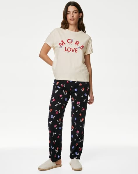 Pure Cotton Floral Print Pyjama Set