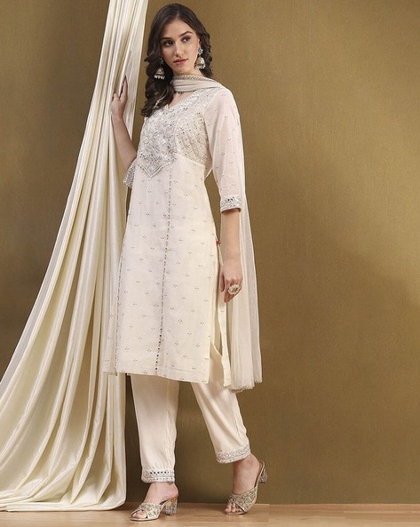 Buy Off White Kurta Suit Sets for Women by Biba Online Ajio