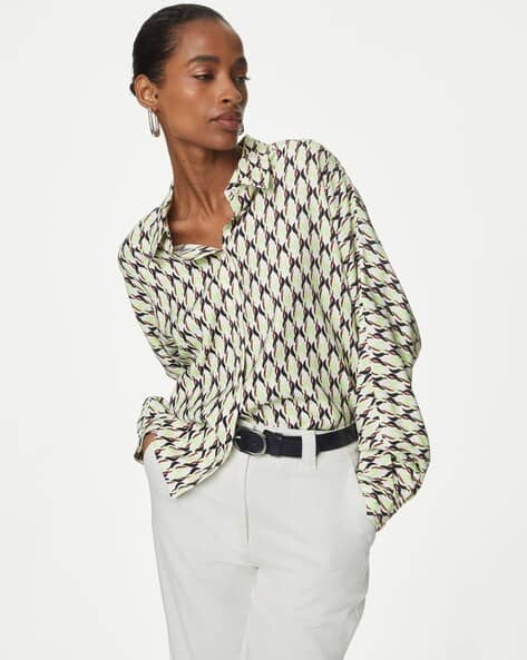 Marks & Spencer Women Printed Regular Fit Shirt