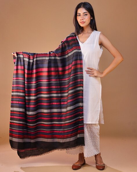 Women Stripes Shawl Price in India