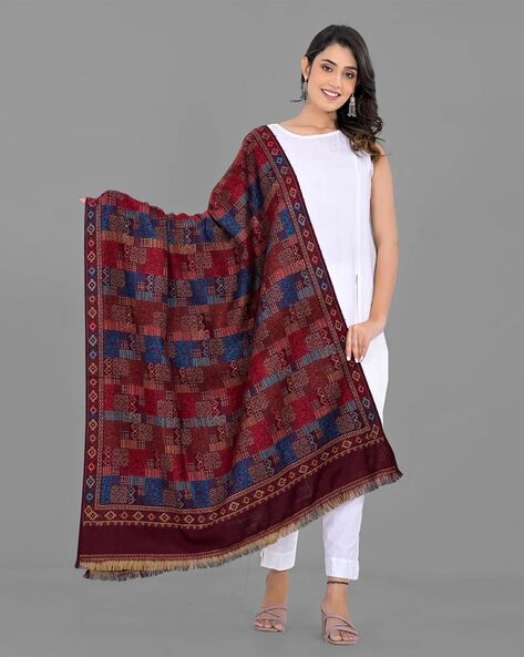 Women Geometric Shawl Price in India