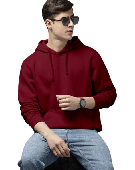 Men Regular Fit Hoodie with Full Sleeves