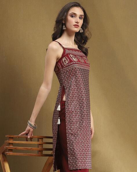 Buy Maroon Kurtas for Women by Biba Online Ajio