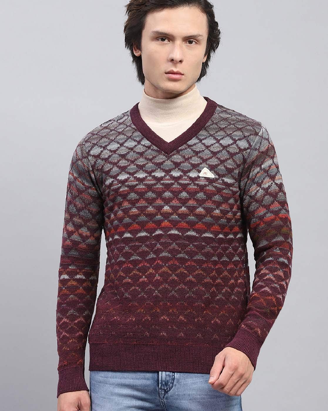 Buy Wine Sweaters Cardigans for Men by Monte Carlo Online
