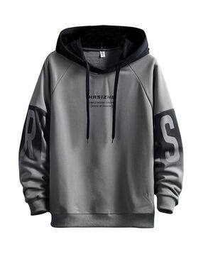 poshax Men Typographic Print Relaxed Fit Hoodie-picture-15