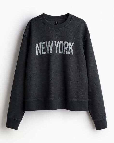 H&m Oversize Pullover New Yorker H&M Women's Navy Blue New