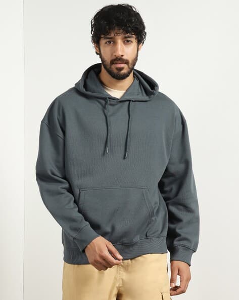 Nobero Men Oversized Hooded Sweatshirt