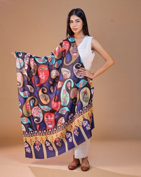 Women Floral Shawl Price in India