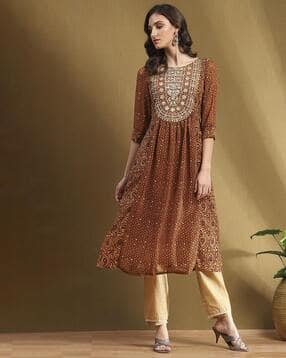 Women Embroidered Straight Kurta-image-48