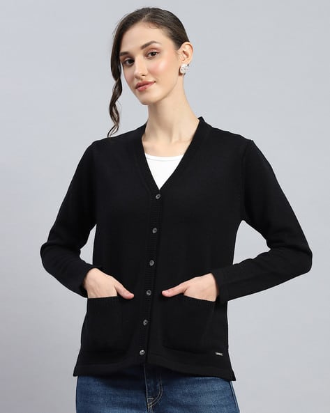 Women V-Neck Cardigan with Full Sleeves