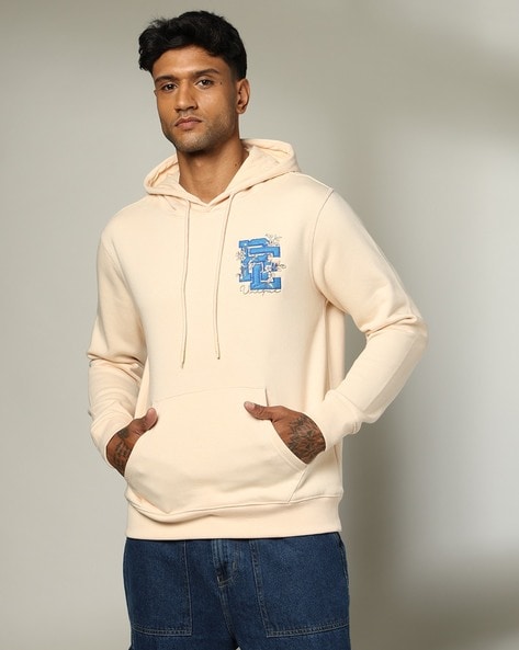 Men Regular Fit Hoodie with Embroidery