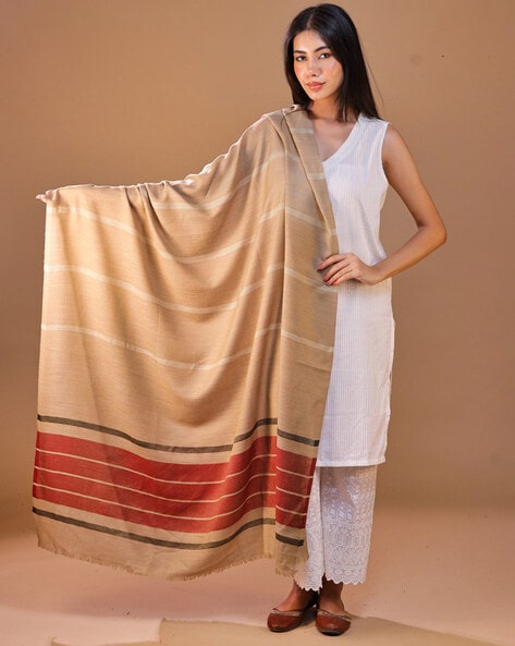 Women Stripes Shawl Price in India