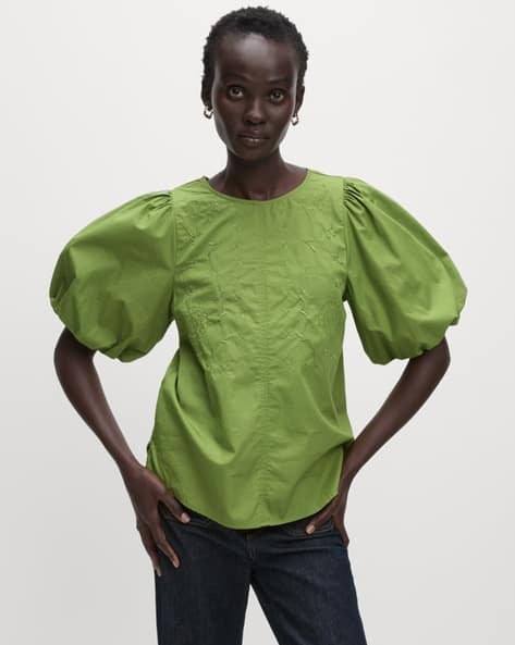 m*e様 yo BIOTOP cupro gather puff blouse yo BIOTOP】cupro gather puff blouse