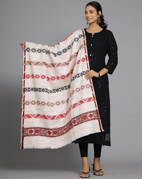 Women Stripes Shawl Price in India