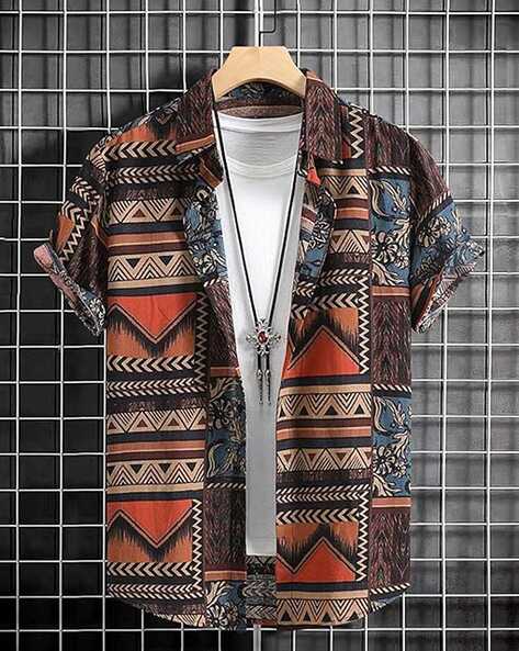 Men Geometric Print Regular Fit Shirt