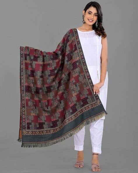 Women Geometric Shawl Price in India