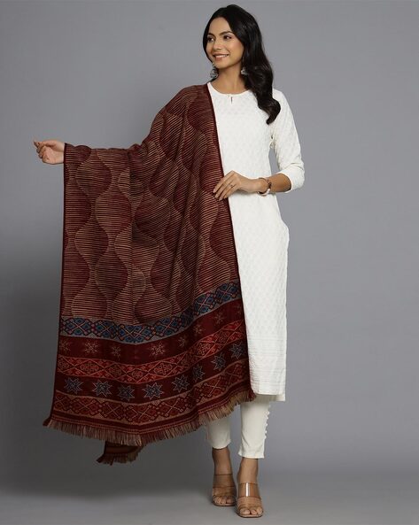 Women Geometric Shawl Price in India