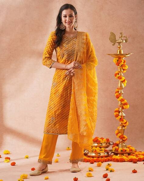 Embroidery Straight Kurta Set Price in India