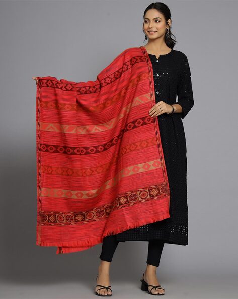 Women Stripes Shawl Price in India