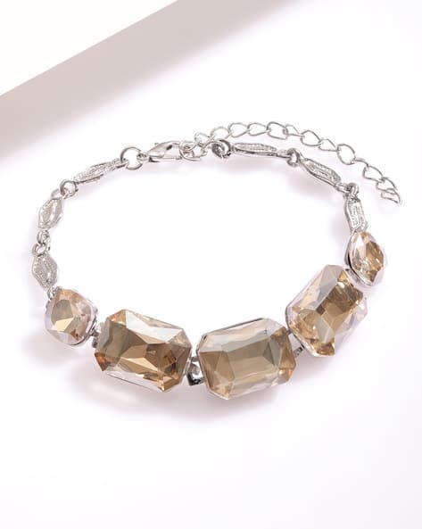Rubans Rhodium-plated chain bracelet