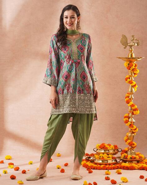 Ikat Straight Kurta Set Price in India