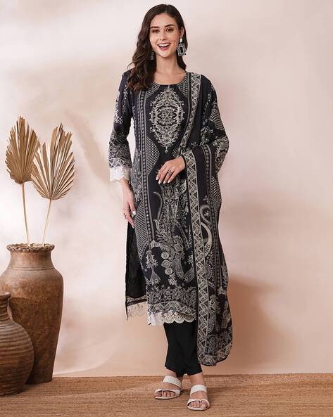 Embroidery Straight Kurta Set Price in India