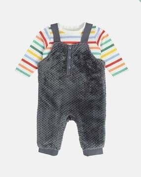 miniklub Boys Stripped T-Shirt & Dungaree Set-picture-11