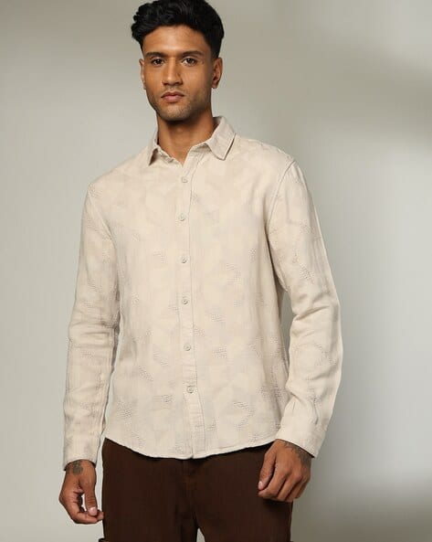 Buy Beige Shirts for Men by DNMX Online | Ajio.com neith. ネイス neith. ネイス Classic Lace Shirt(Beige)