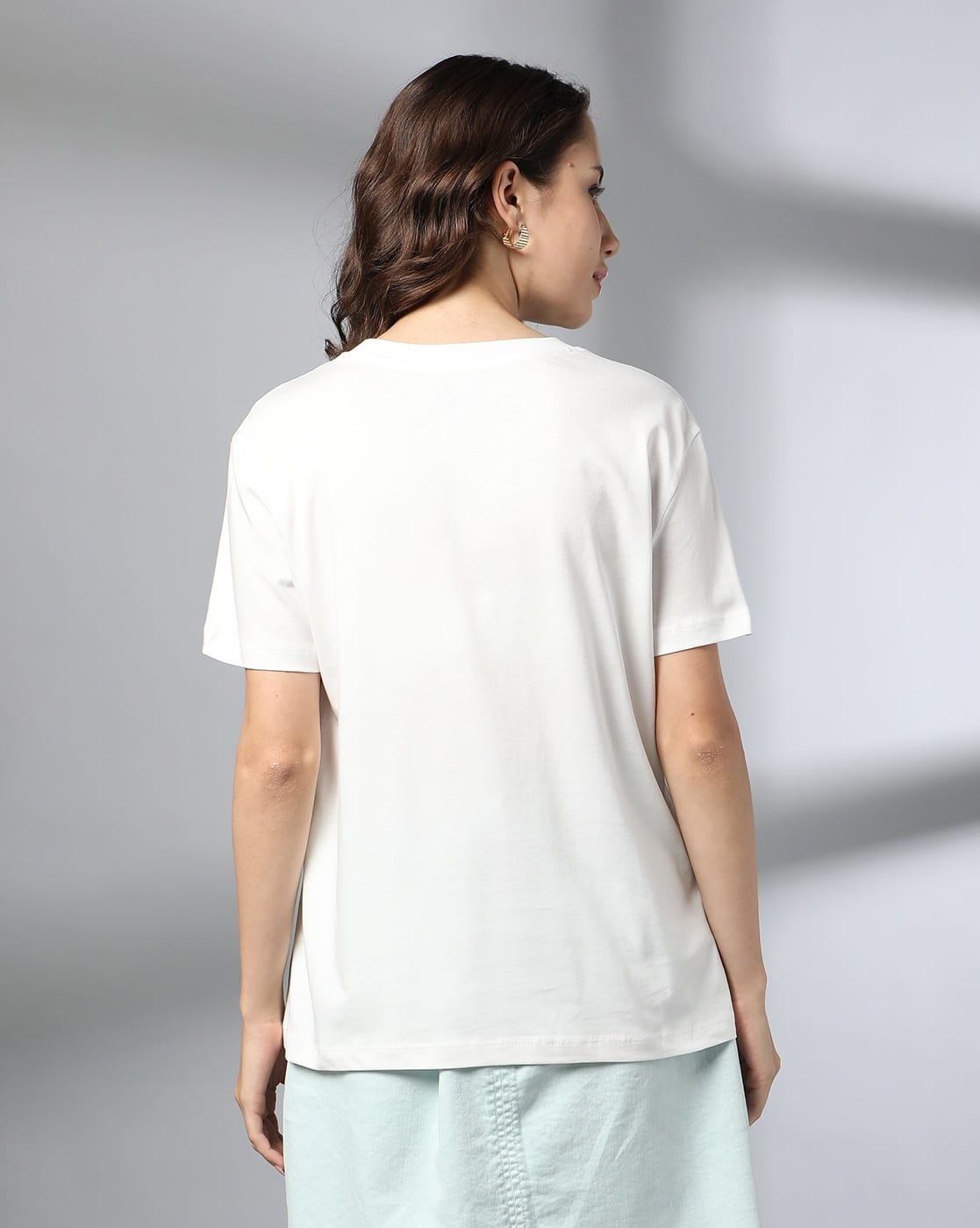 Buy Off White Tshirts for Women by DNMX Online | Ajio.com