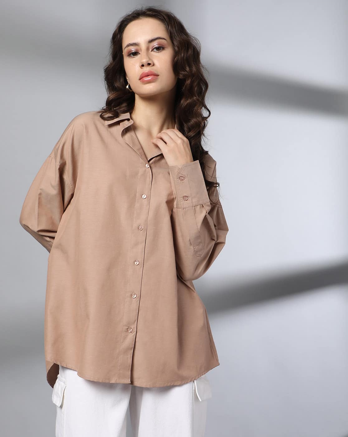 Buy Brown Shirts for Women by DNMX Online | Ajio.com