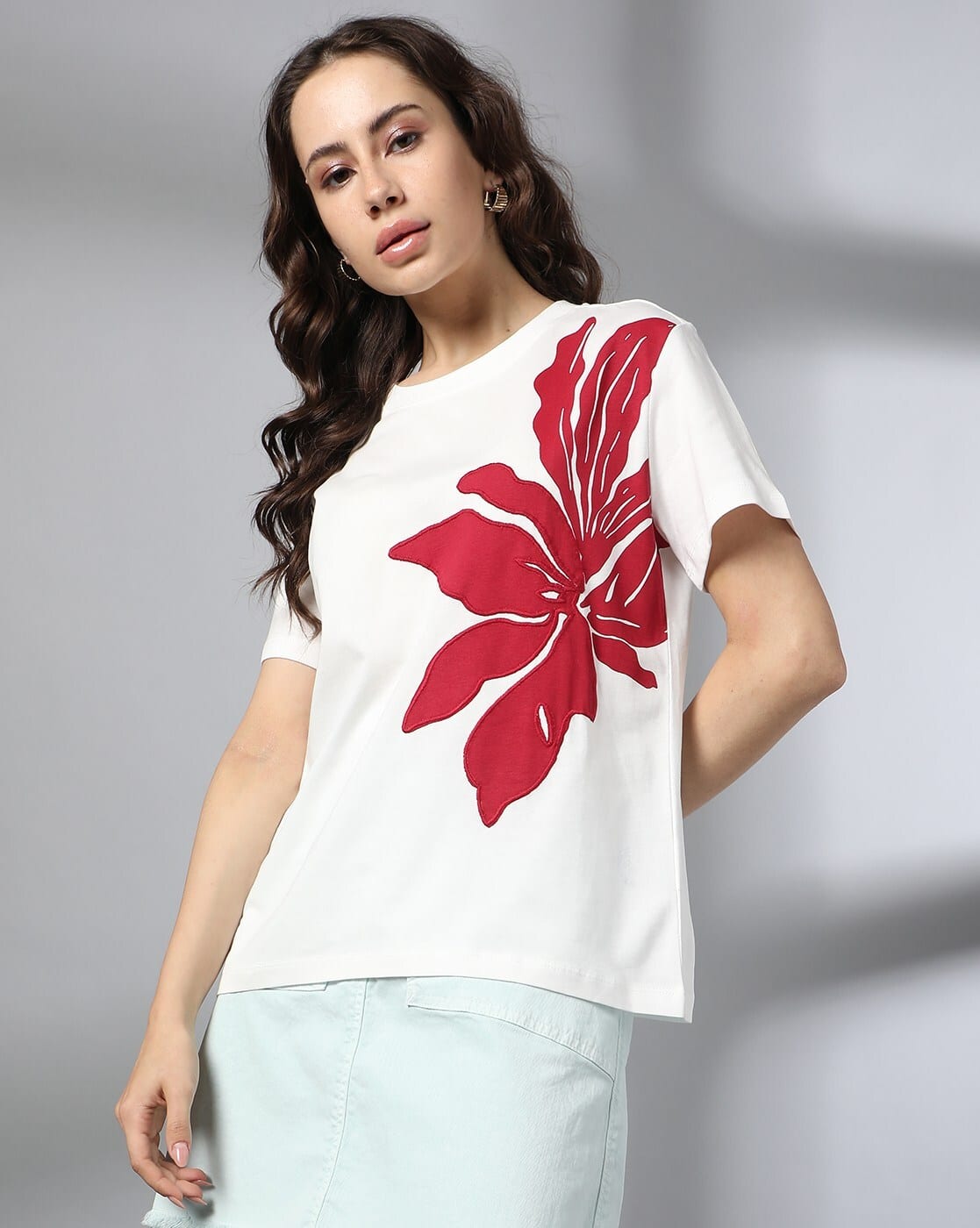 Buy Off White Tshirts for Women by DNMX Online | Ajio.com