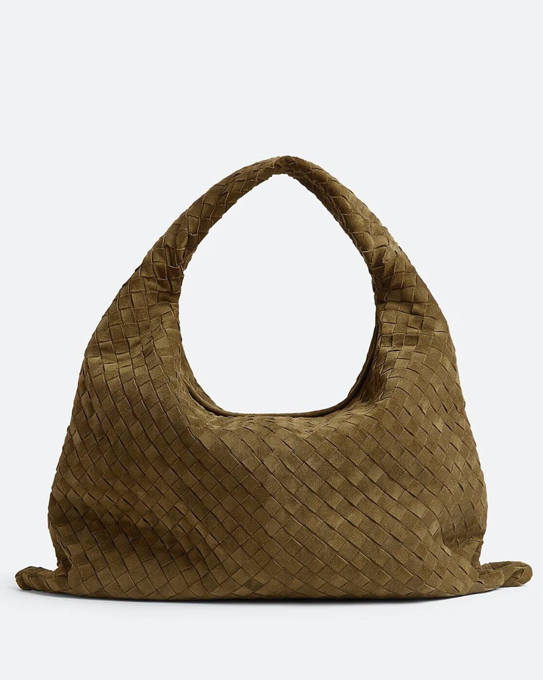Buy BOTTEGA VENETA Intrecciato Large Hop Bag | Olive Green Color