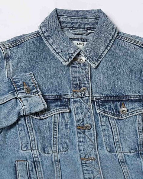 希少 MASSES DENIM JKT H.WASH INDIGO Lsize Buy Indigo Blue Jackets & Coats for Women by Marks & Spencer