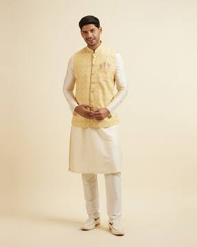 manyavar Men Embroidered Nehru Jacket with Button-Closure-picture-20