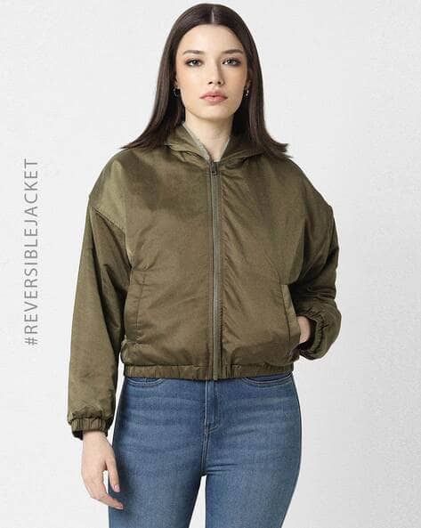 Hooded Coat Van Heusen Jackets For Ladies Buy Olive Jackets Coats