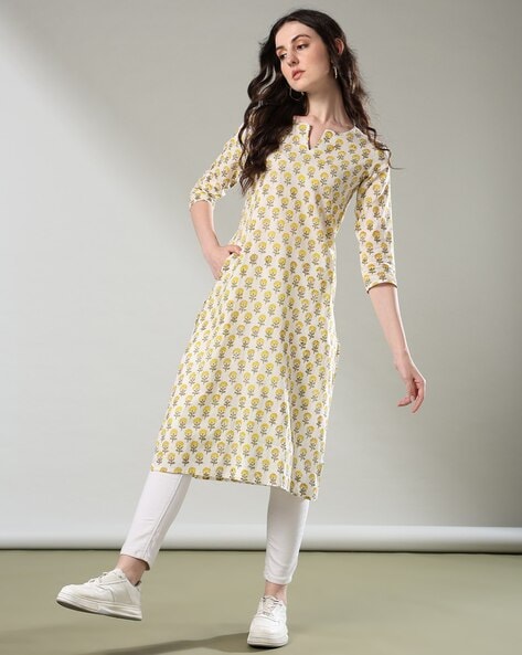 Buy Beige Kurtas for Women by Indie Picks Online Ajio