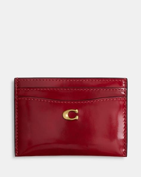 Buy Coach Spazzolato Leather Essential Card Case Brown Color - Main Image