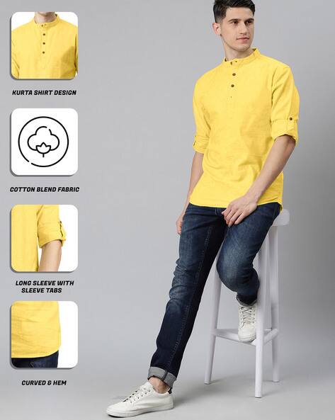 Buy Yellow Kurtas for Men by ZOMBOM Online