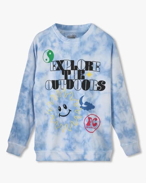 Boys Tie Dye Slim Fit Round-Neck Sweatshirt
