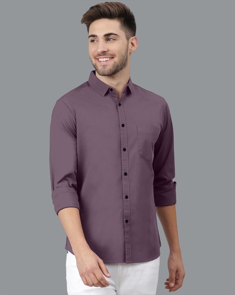 Men Regular Fit Shirt with Full Sleeves