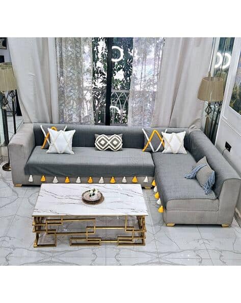 Buy Light Grey Furnishing Fabrics for Home Kitchen by Throw