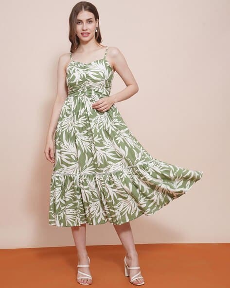 Buy GLOBUS Tropical Print Fit & Flare Dress Online | Ajio.com