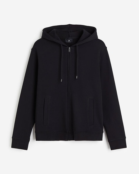 Men Zip-Front Loose Fit Hoodie