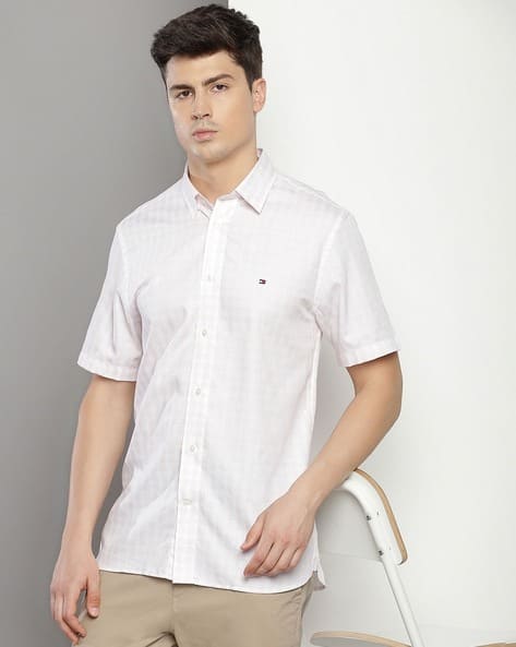 TOMMY HILFIGER Men Checked Regular Fit Cotton Shirt