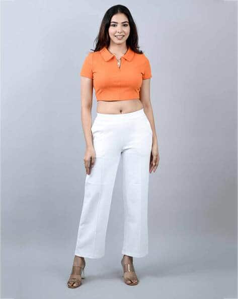 Women High Rise Wide Leg Trousers