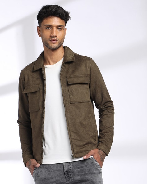 Men Regular Fit Trucker Jacket