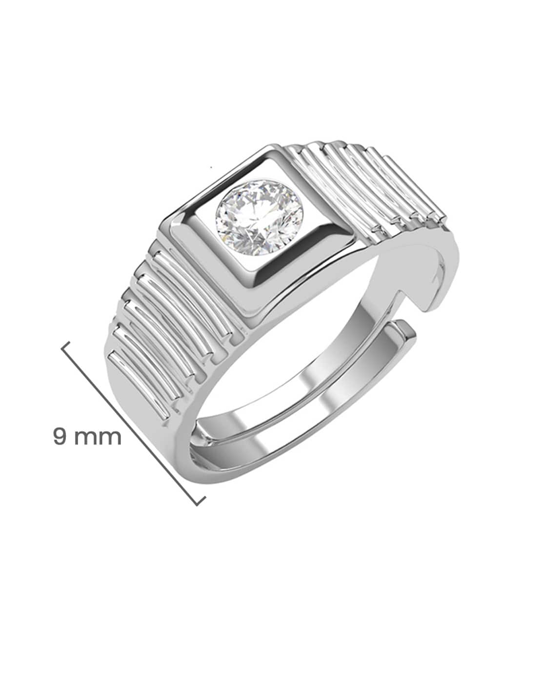 Buy CLARA Men Sterling Silver Swiss Zir | 925 Online | Ajio.com