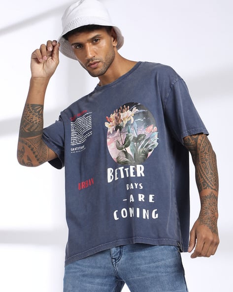 Buy Navy Blue Tshirts for Men by DNMX FOR TRENDS SELECT Online
