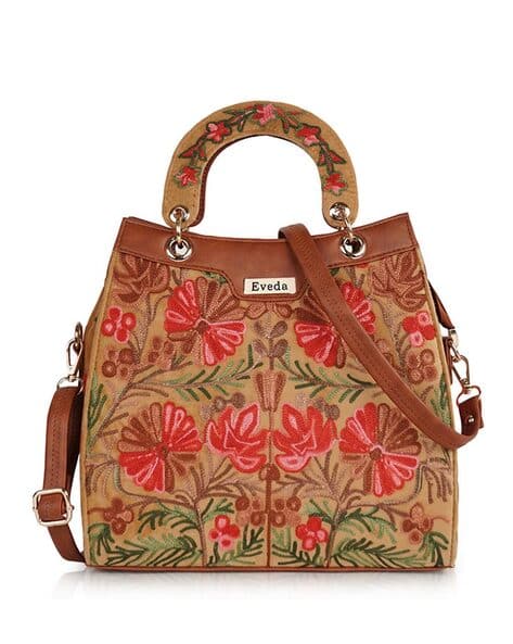 Women Floral Handbag with Adjustable Strap