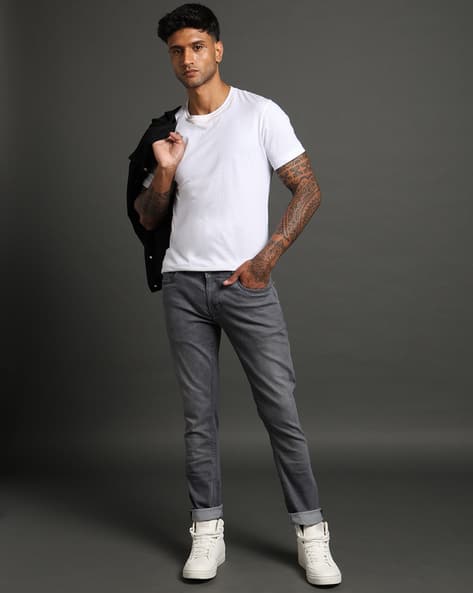 Buy LEE COOPER Men LC08 Norris Light-Wash Sl Online | Ajio.com